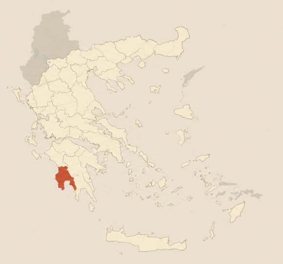 Map of Greece highlighting Messinia